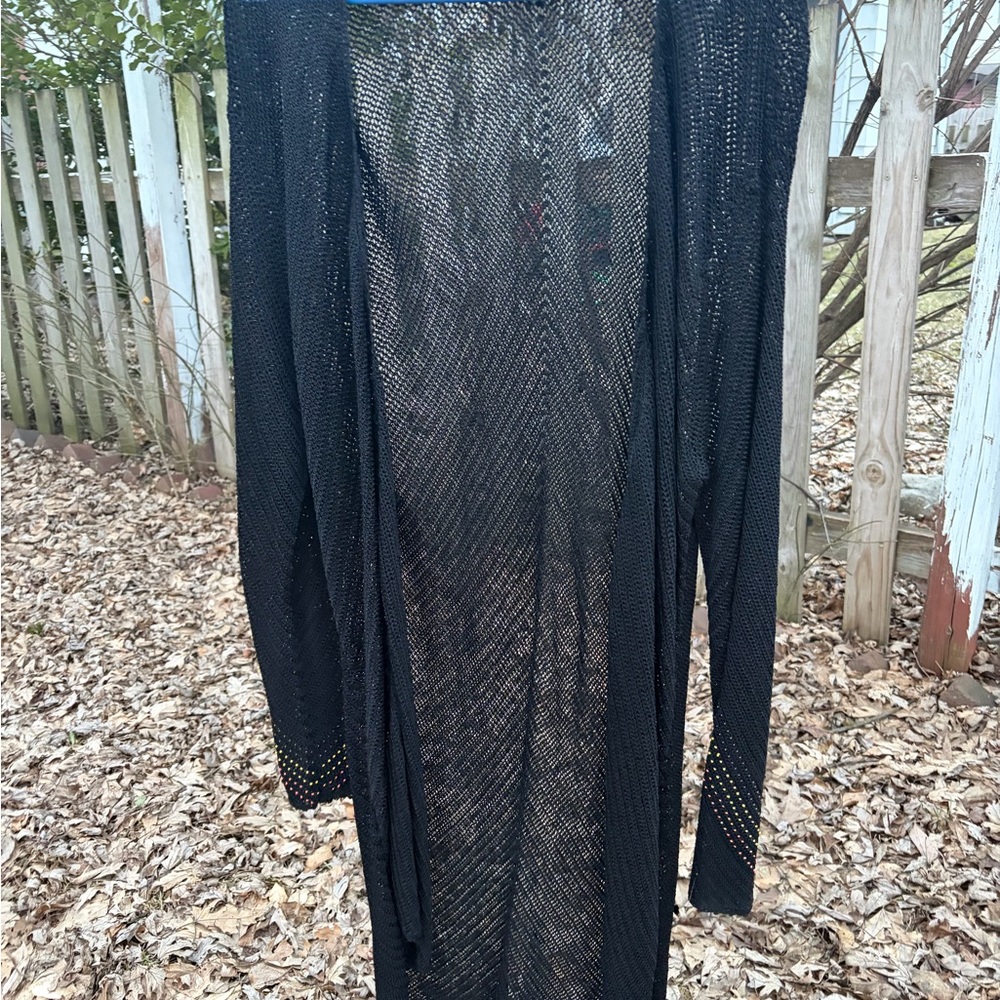 Emme Black Sheer Knit Cardigan